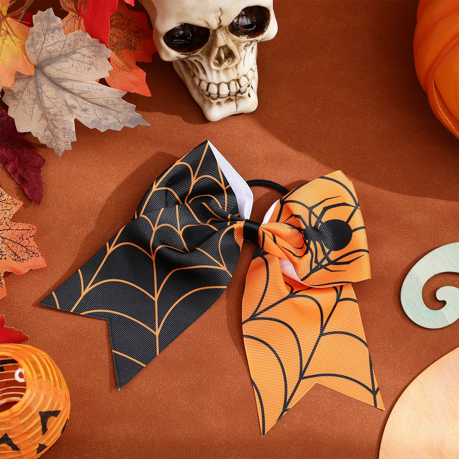 

6Pcs Halloween Bow Hair Ties Creative Hair Ropes Ponytail Holders Elastic Bands for Ponytail Holders Headdress