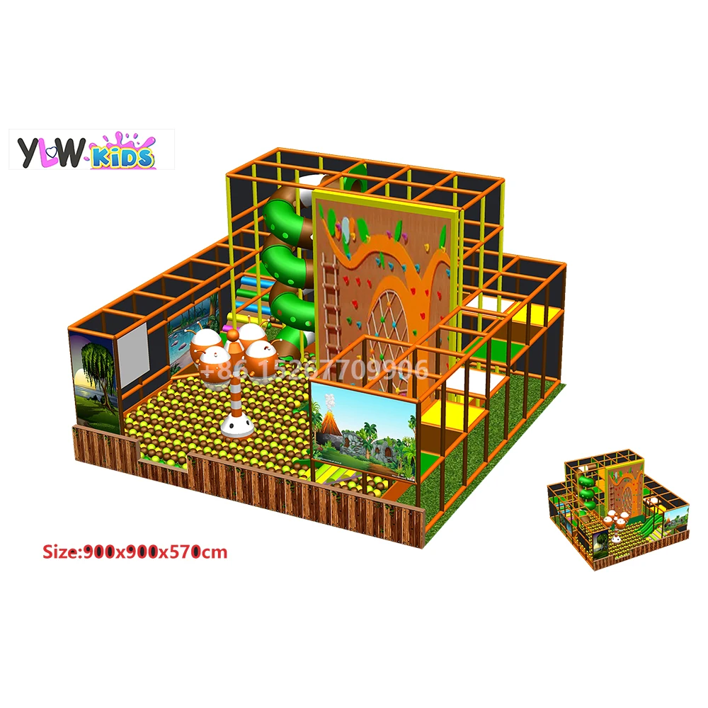 YLWCNN Soft Indoor Playground Park Amusement Slide Game Kids Play Facility Commercial Playground Kids Rocking Wall Game