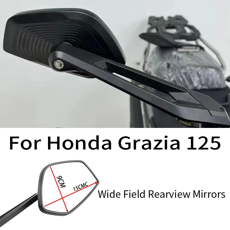 For Honda Grazia 125 Motorcycle Rearview Mirrors Wide Vision Aluminum Alloy Side Mirrors Anti-Shake Adjustable Casting