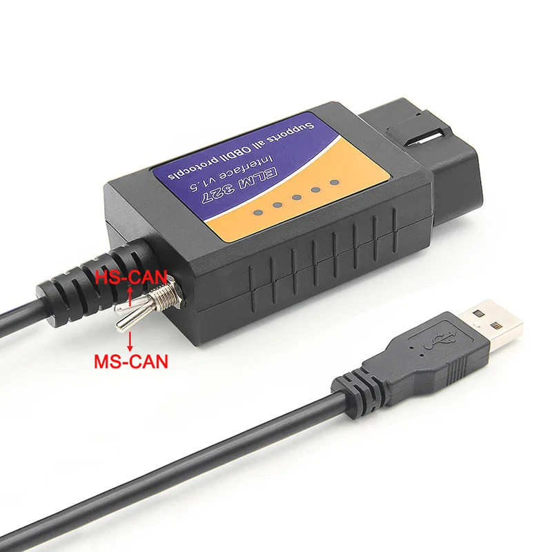 ELM327 USB OBD2 Automobile Diagnosis Equipment for ford CH340 Version Neutral Standard with Switch Brush Hide