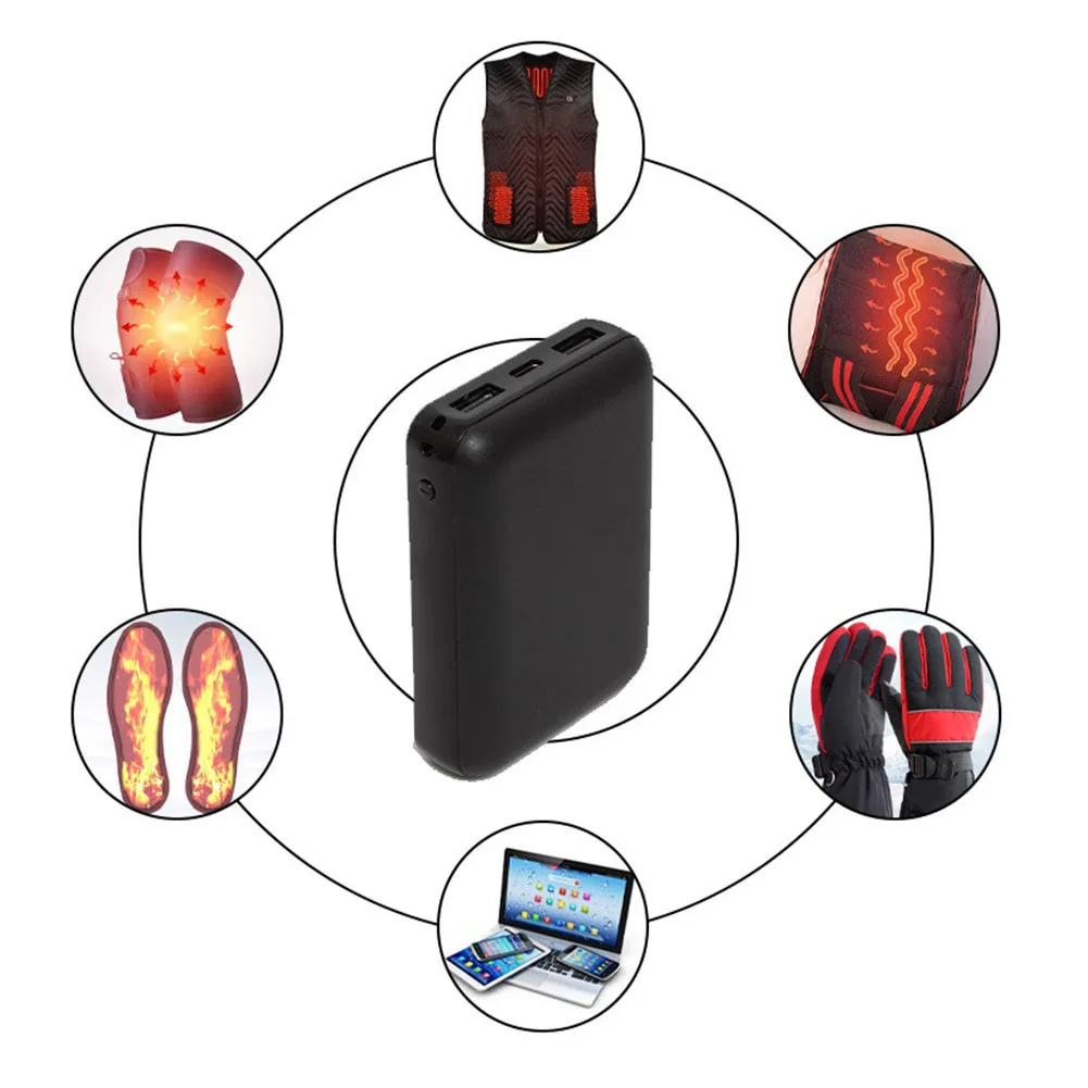 Power Bank 10000mAh Portable Fast Charging Powerbank Mobile Phone External Battery 5V 2A for Heated Vest Jacket Underwear