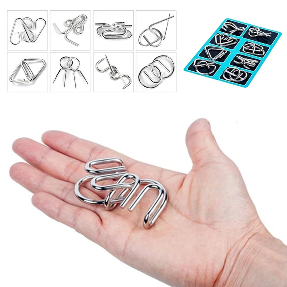 Metalowe Pierścienie Puzzle IQ-Test Gra Logiczna Zabawki na Rodzinny Wieczór Gry