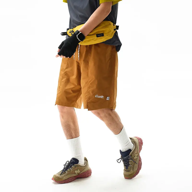 Summer New Embroidered Casual Shorts Men's Quick Drying Short Pants Outdoor Beach Pants Cycling Running Tennis Fitness Sports