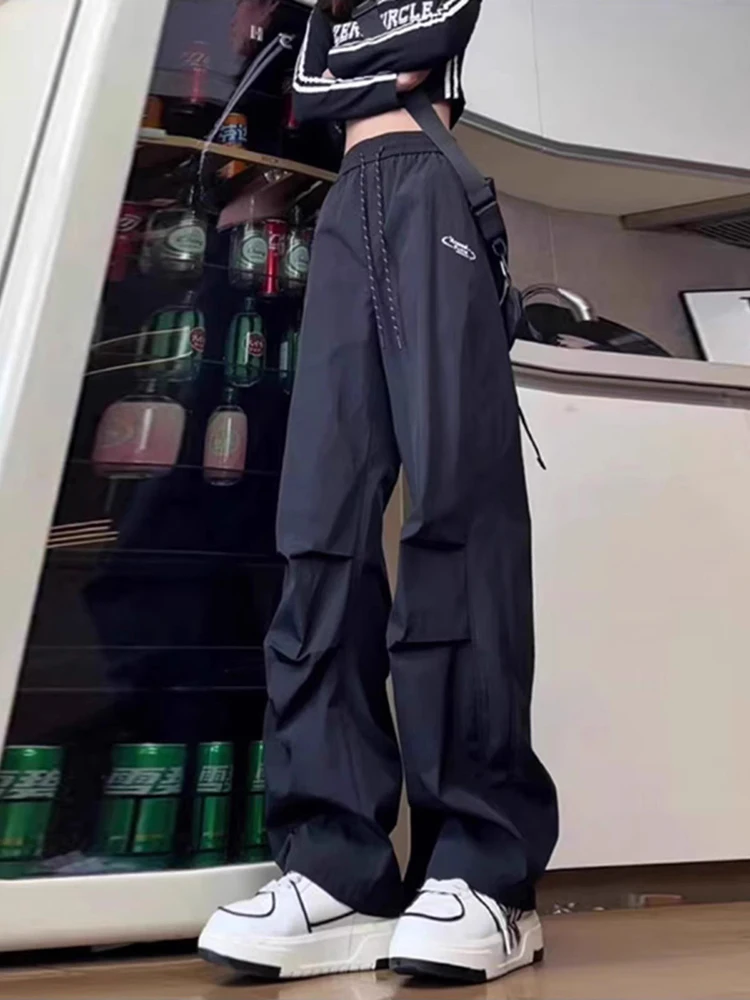 Black Fleece Lined Outdoor Workwear Trousers Men's Spring Casual Pants Straight Leg Anti-Wrinkle Quick Dry Mountain Climbing