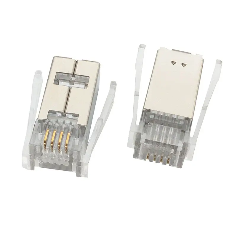 5PCS RJ9 with double ear clips and 4P4C crystal connector - special crystal head