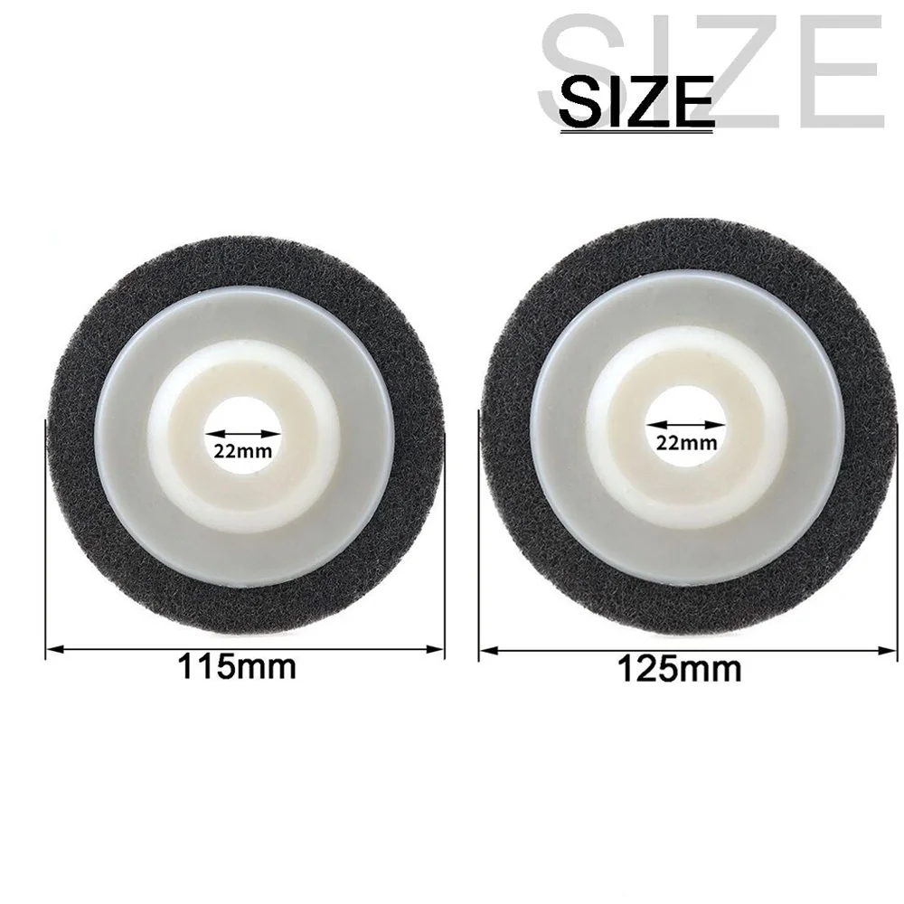 Roue de polissage en Fiber de Nylon 115mm 125mm, disque de ponçage abrasif pour meuleuse d'angle, métal, travail du bois, nettoyage du verre, outil abrasif