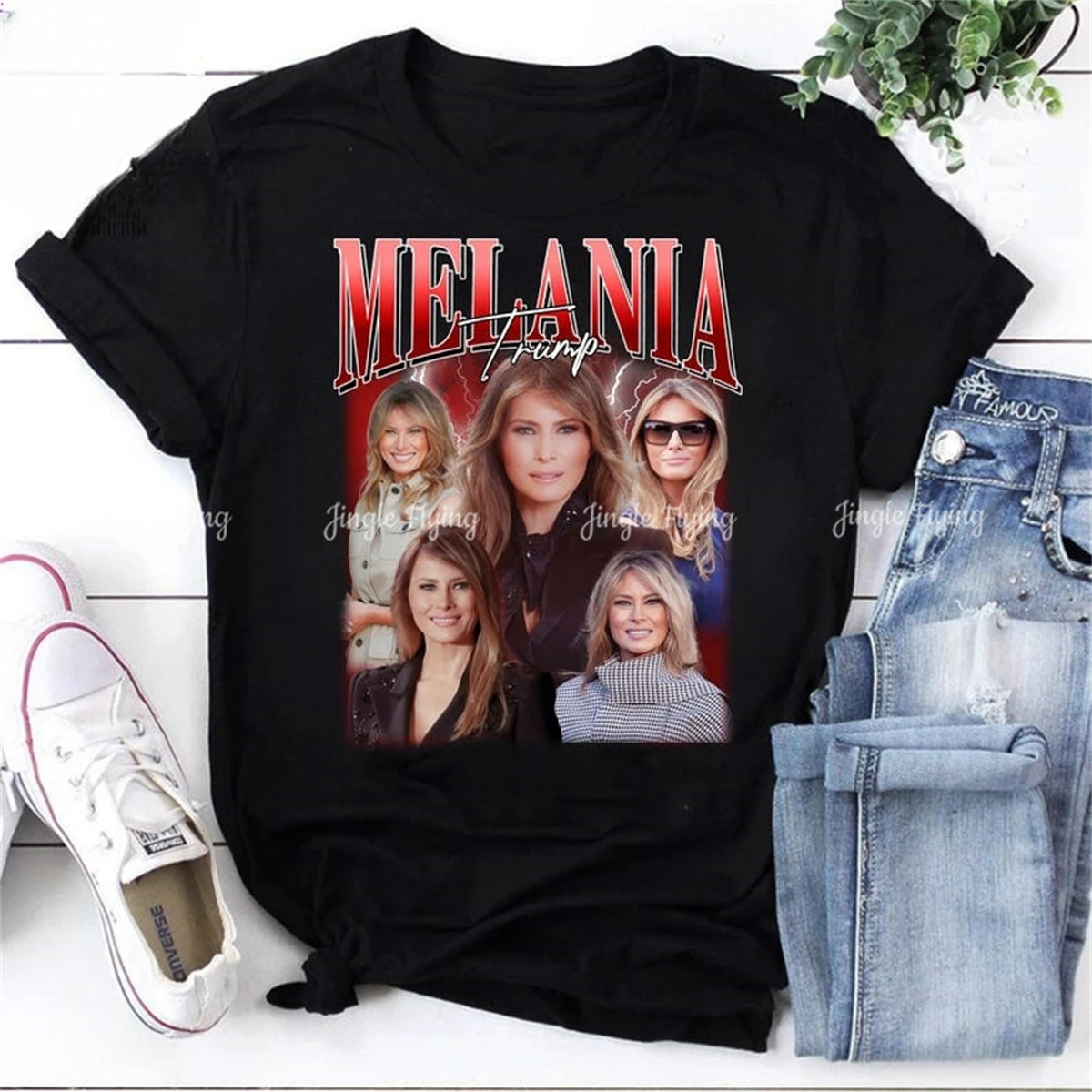 Melania Trump Bootleg Vintage 90s Tshirt Gift For Women And Man Unisex Personalized T-Shirt