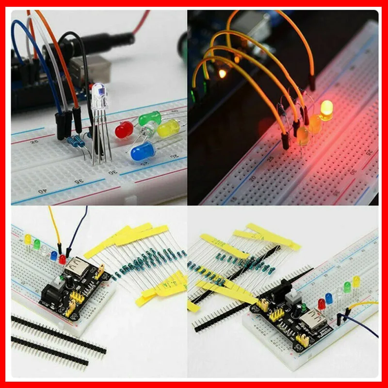 Elektronische componenten Elektrolytische condensatorweerstand led 830-gaats broodplankkit MB-102 voor UNO Component Kit Beginner Starter