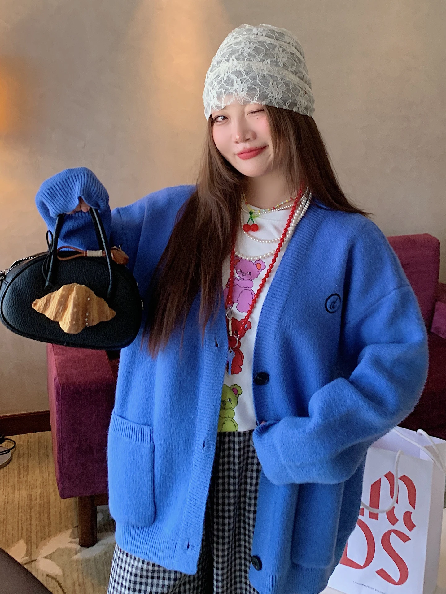 

Женский кардиган Dazi: свободный крой, высококачественный трикотаж, осенне-зимний, утепленный, с V-образным вырезом, длинный рукав