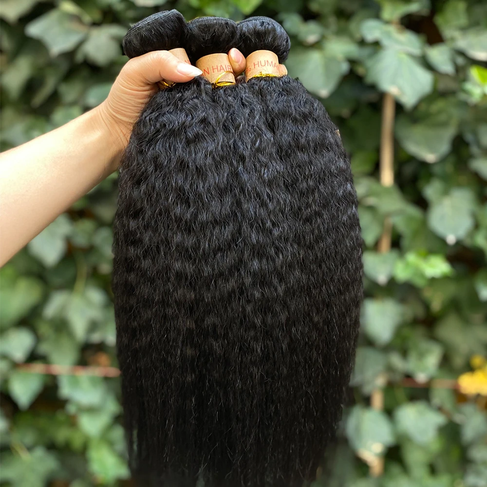 Kinky Straight Human Hair Bundles 10pcs/lot Hair Bundles Deals Remy Yaki Hair Weave Bundles Malaysia 100% Human Hair Extension