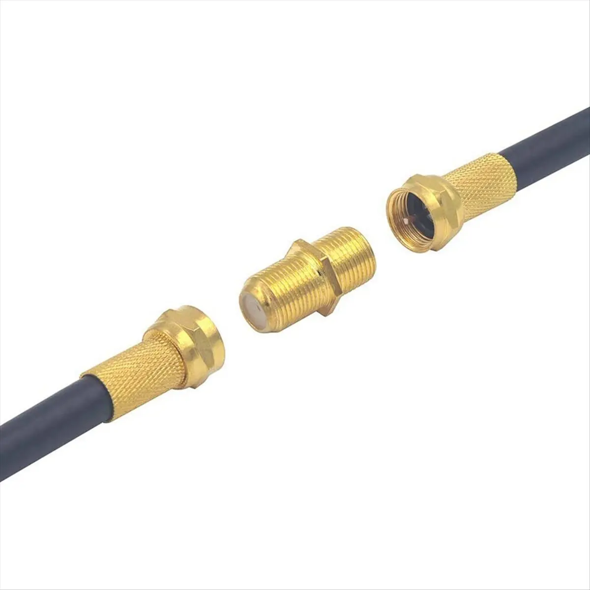 AT440 Premium-5Pcs Coaxial Cable Connector, RG6 F-Type Gold Plated Adapter Female to Female Coax Cable Extender for TV Cables