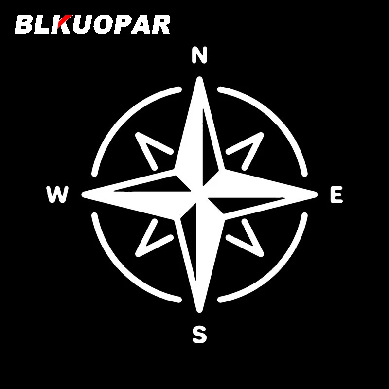 BLKUOPAR Simple Compass Silhouette Car Stickers ATV Personality Vinyl Decal Creative Sunscreen Motorcycle Decoration Car Goods