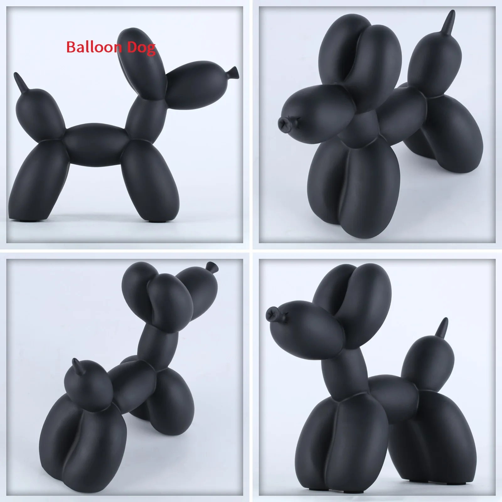 1pc Matte Balloon Dog Resin Sculpture Modern Nordic Home Decor Animal Figurine Living Room Bedroom Desktop Ornament Perfect Gift