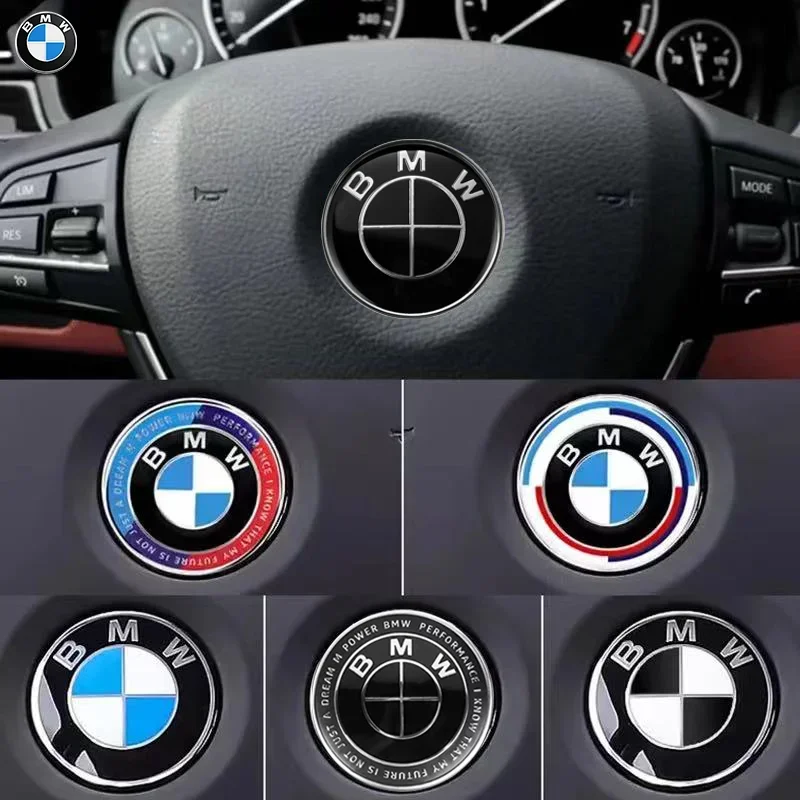 1Pcs 45mm Car Steering Wheel Badge Emblem Sticker Auto-Styling for BMW M Performance E36 E46 E90 E60 F10 F30 E39 F20 E87 E92 G30