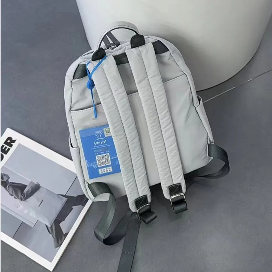 FIDO DIDO 2025 신상 심플하고 세련된 백팩 학생용 백팩 방수 벨트 키체인 하드웨어 지퍼 정품 2537