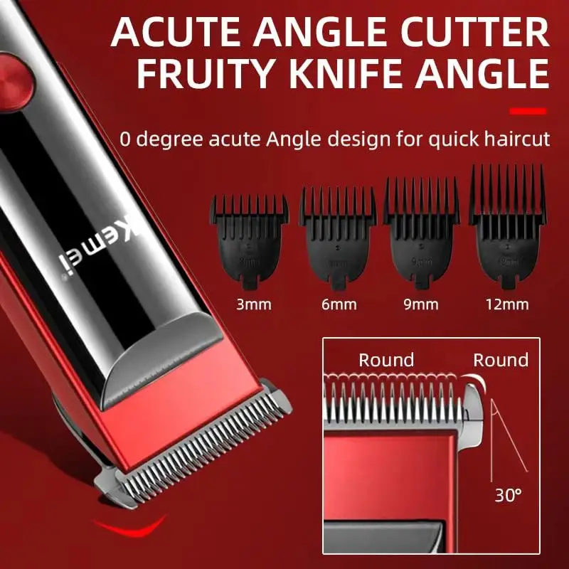 Profesjonalna maszynka do strzyżenia włosów Kemei elektryczna maszynka do strzyżenia włosów LED z baza do ładowania KM-5016 do strzyżenia włosów