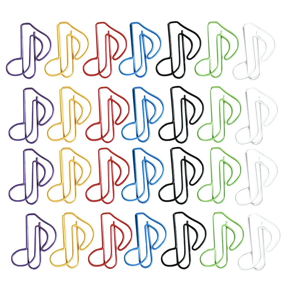 

50pcs Music Note Paper Clips Metal Binder Bookmarks Decorative Office Supplies Sturdy Colorful Kids Friendly Study Accessories
