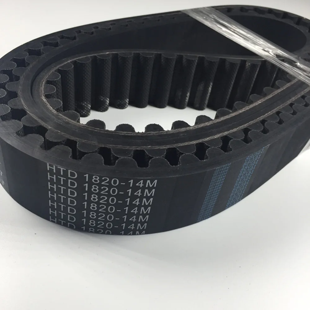 HTD14M-1820 Model 38mm Width Milling Machine Variable Speed Drive Timing Belt 130 Teeth 1PC