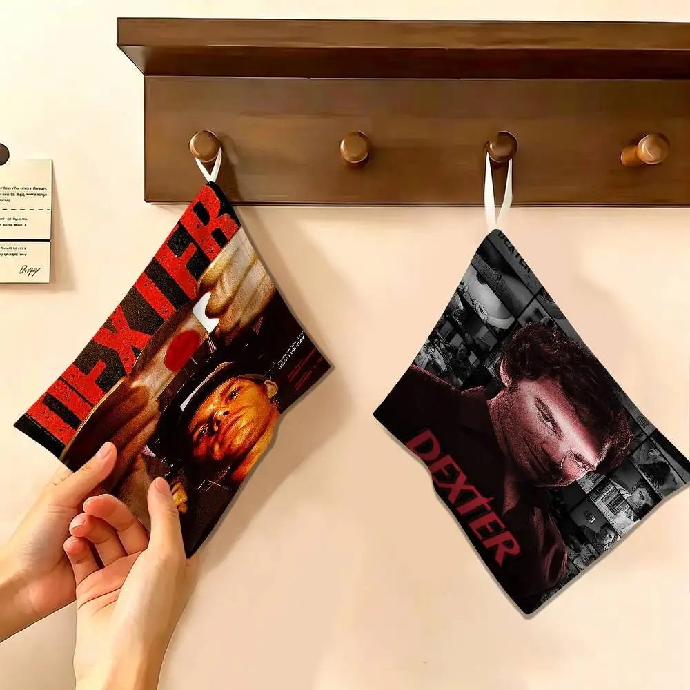 D-Dexter Michael C.Hall Classic TV Hanging Kitchen Towel, Polyester Cotton Fabric,Hand Wiping Towel for Home Dormitory