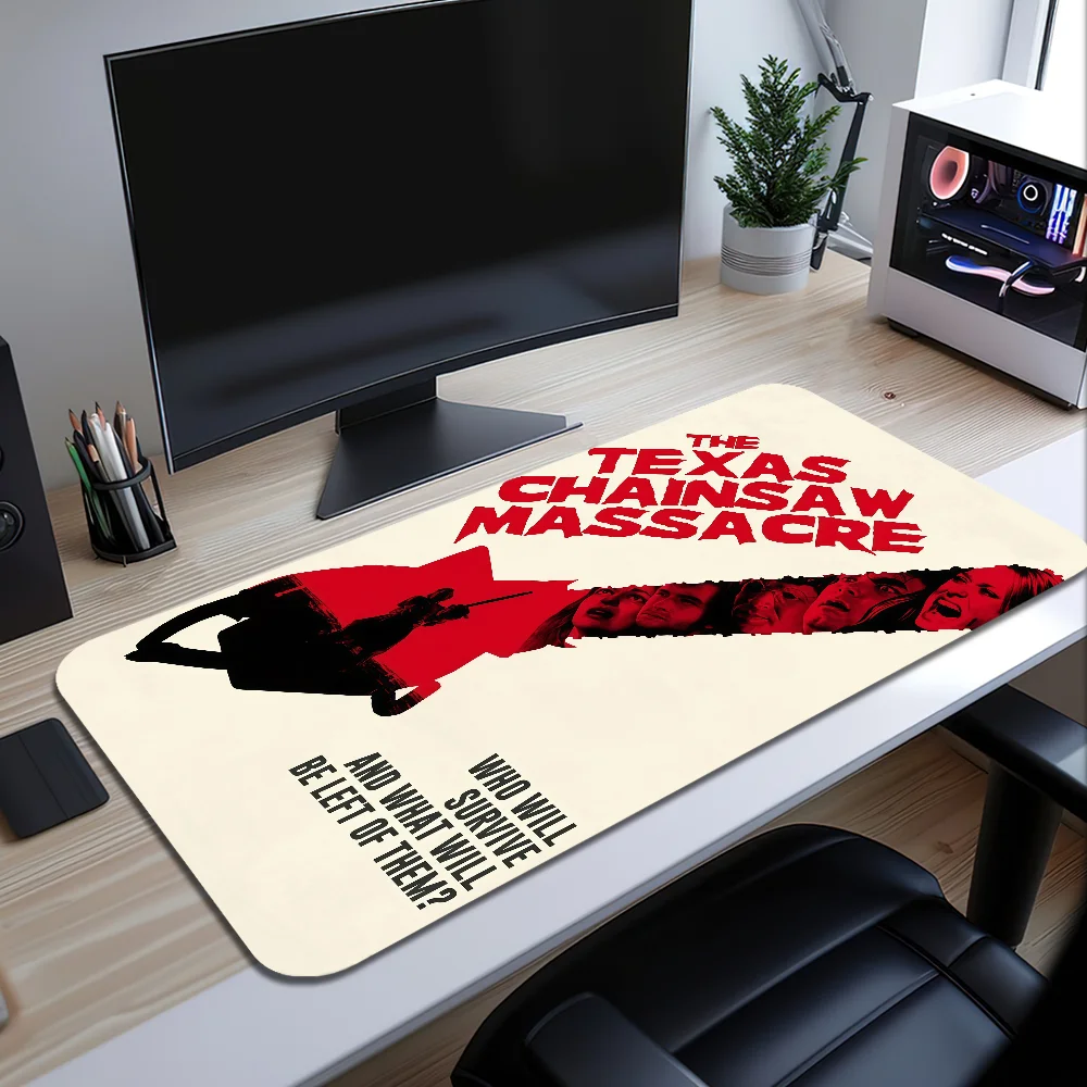 Movie Fear The T-Texas Chain Saw Massacre Mouse Pad Large Desk Mat Keyboard Ergonomic Office Rubber Game PC Non-slip Anti-fray H