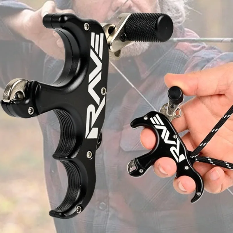 Metal 3 Finger Grip Style Compound Bow Bowstring Release Device Adjustable Universal Archery Hunting Outdoor Shooting Parts