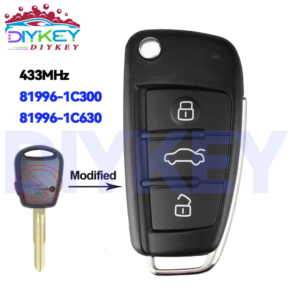 

Модернизированный чип DIYKEY ID46 433 МГц для Hyundai Getz Accent 2002 2003 2004 2005 2006-2011 откидной дистанционный ключ 81996-1C300 81996-1C630