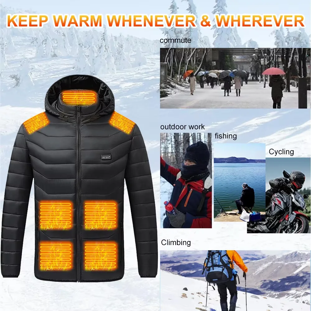ユニセックス電熱ジャケット USB 充電式電熱ジャケット 21 ゾーン男性屋外防風綿服暖かいジャケット