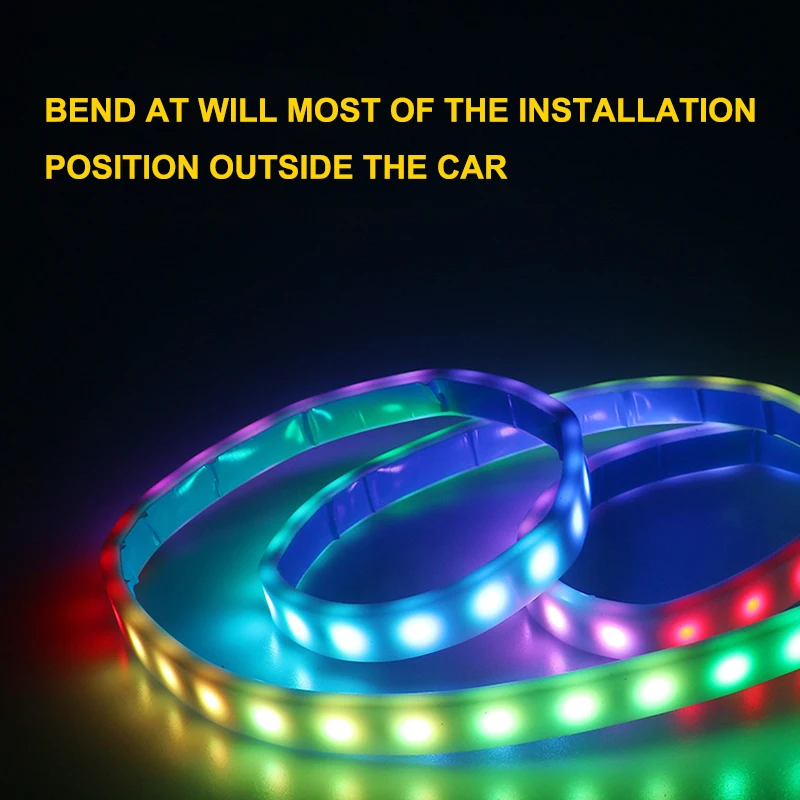 Niscarda 12V 1.2M Car Rear Trunk Tail Light Dynamic Streamer Reverse Warning LED Strip Auto Additional Brake Turn Signal Lamp