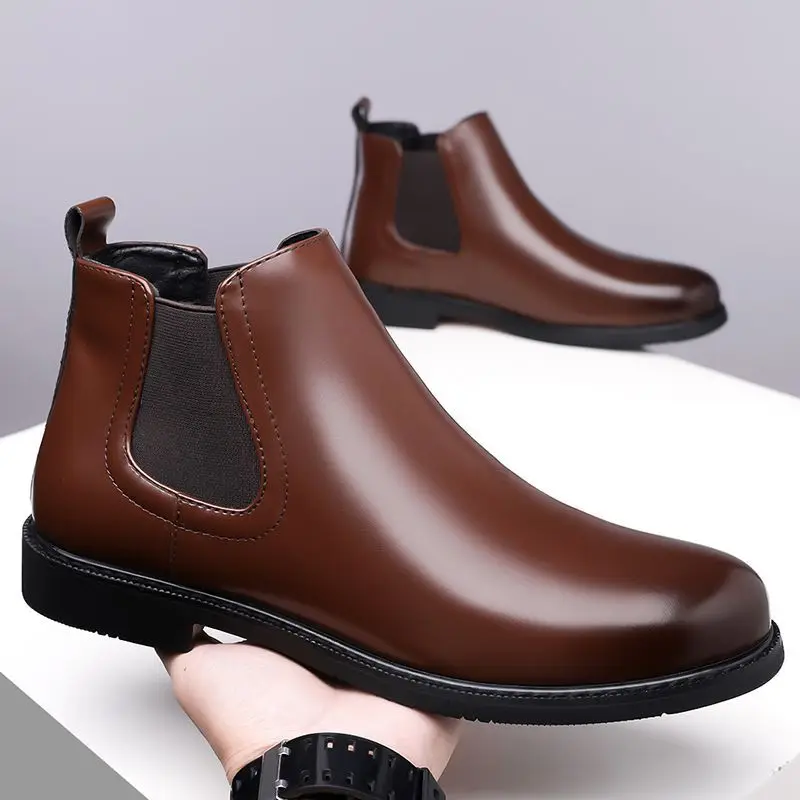 

2025 Autumn Business Casual leather men's Comfortable and fashionable Chelsea ankle boots