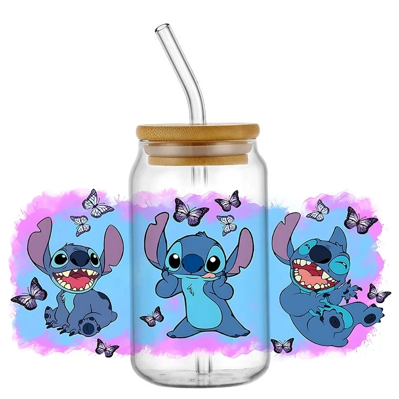 Cute Heart Cartoon UV DTF Cup Wrap Decals Long‑Lasting Adhesive Stickers DIY Decor Kits for Glass Cup Drinkware