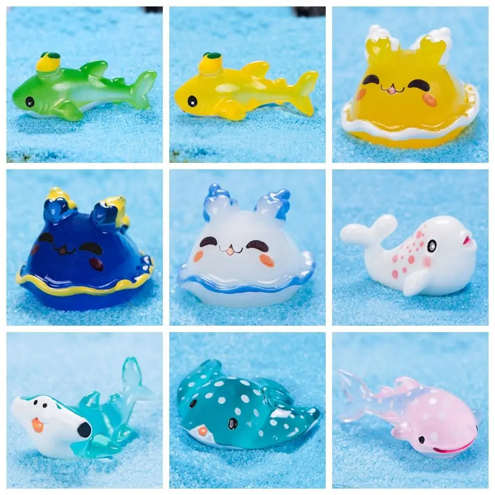 Cartoon Miniature Marine Animal Figurines Craft Resin Accessories Cartoon Fish Statue DIY Sea Scene Mini Sealife Models