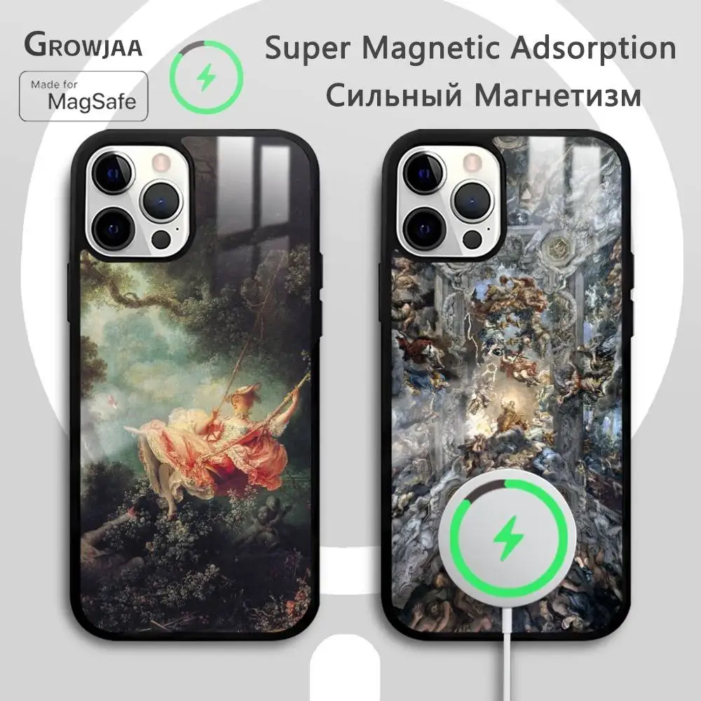 

Fresco Michelangelo Creation Phone Case For IPhone 17 16 15 14 13 12 11 Pro Max Plus Mini Magsafe Mirror Wireless Magnetic Funda