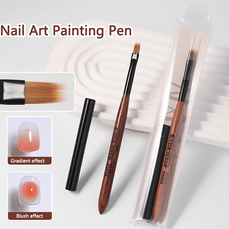 Mixed Gradient Nail Art Brush UV Gel Painting Liner Kolinsky Synthetic Tip Wooden Handle for 3D Flower Micro Line DIY Manicure
