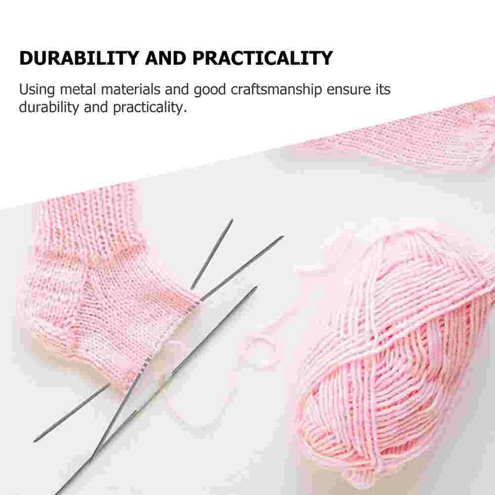 3 Pcs Tubular to Weave Circular Knitting Needles Hand Weaving Tools Metal Crochet Hooks Round