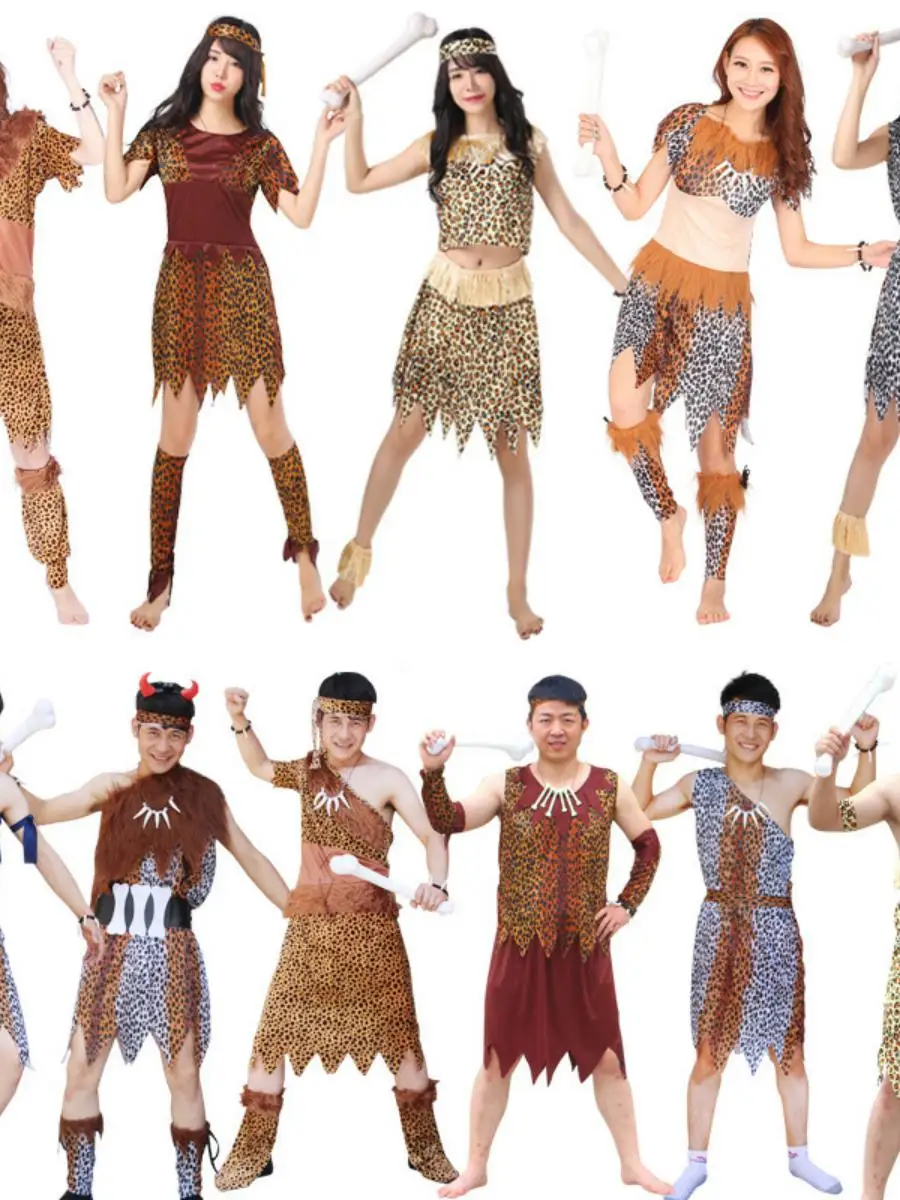 

Новый костюм на Хэллоуин, одежда для выступлений, Indigus rican, примитивный индийский комплект с леопардовым принтом, комплект для диких мужчин и женщин