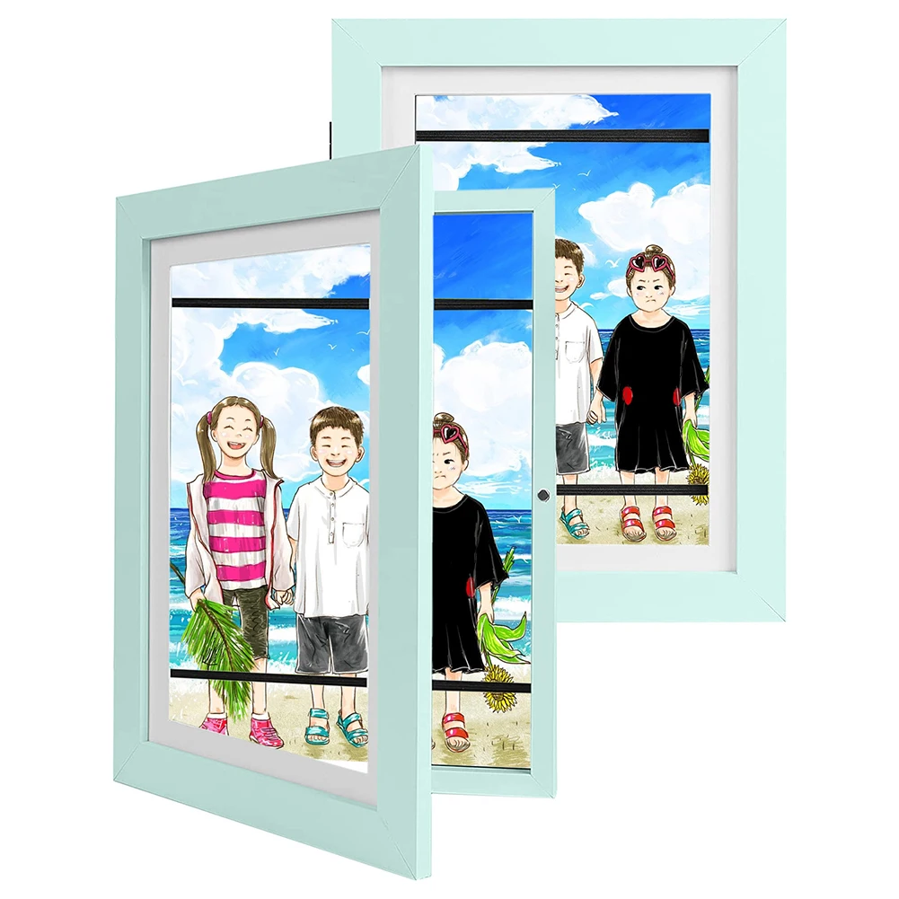 2pcs Children Wooden Picture Frames Kids Art Frames With Storage Kids Artwork Frames Changeable For Kid Art Work