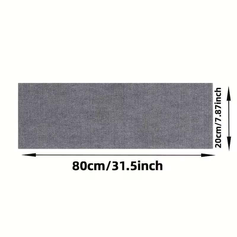 1PC 20x80cm Non-Slip Carpet Stair Treads Non-Skid Safet Rug Slip Resistant Indoor Runner for with Reusable Adhesive - Gray - Car