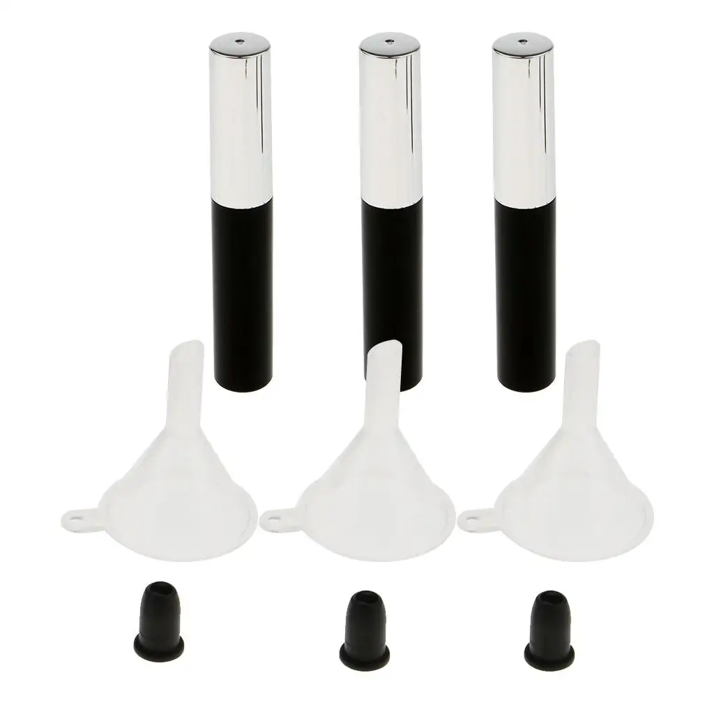 Tubo de rímel vazio, Garrafa de cílios, Inserções de borracha e funis, 3 Pack, 4ml