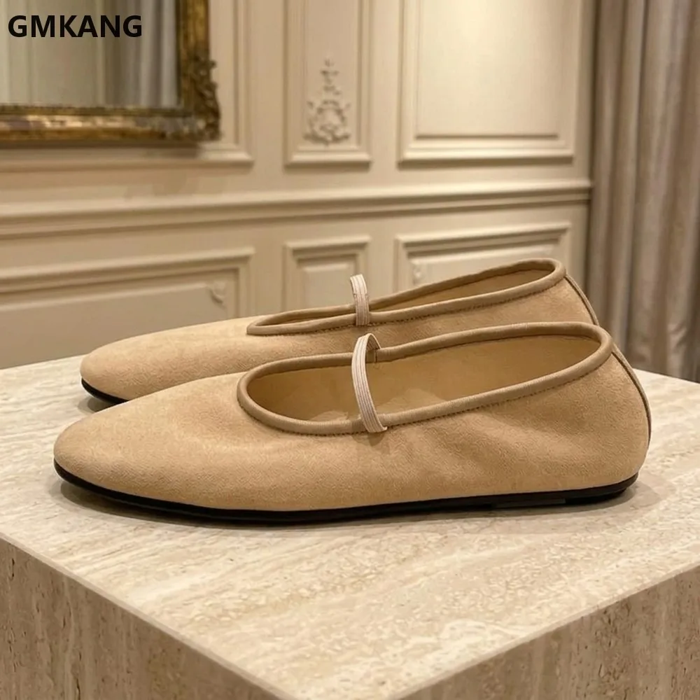 Women's Mesh Gauze Ballet Flat Shoes Lightweight Breathable Round Toe Elastic Band Loafers Casual Walking Shoes Summer