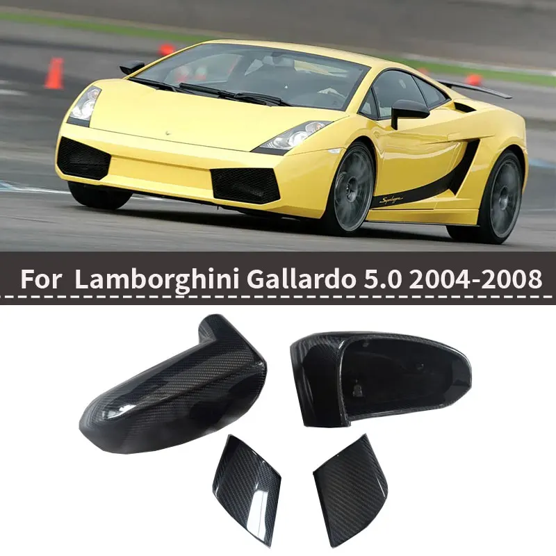 Para Lamborghini Gallardo LP520 LP540 5.0 SPYDER, carcaça e capa do espelho retrovisor em fibra de carbono REAL, 2004-2008