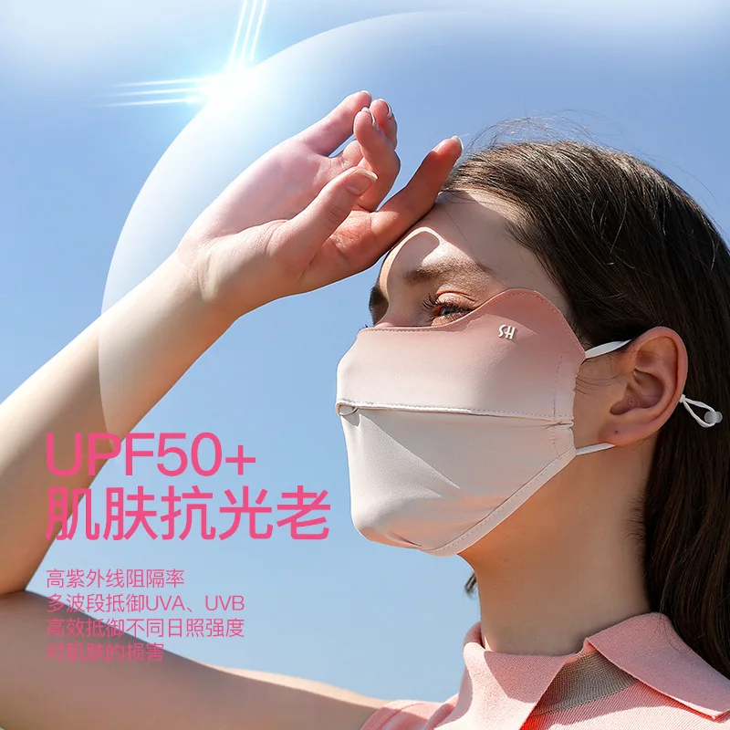 2023 New Reusable Summer Sunscreen Face Mask UV Protection Cycling Travel Ice Silk Masks Female Full Face Anti Ultraviolet Usage