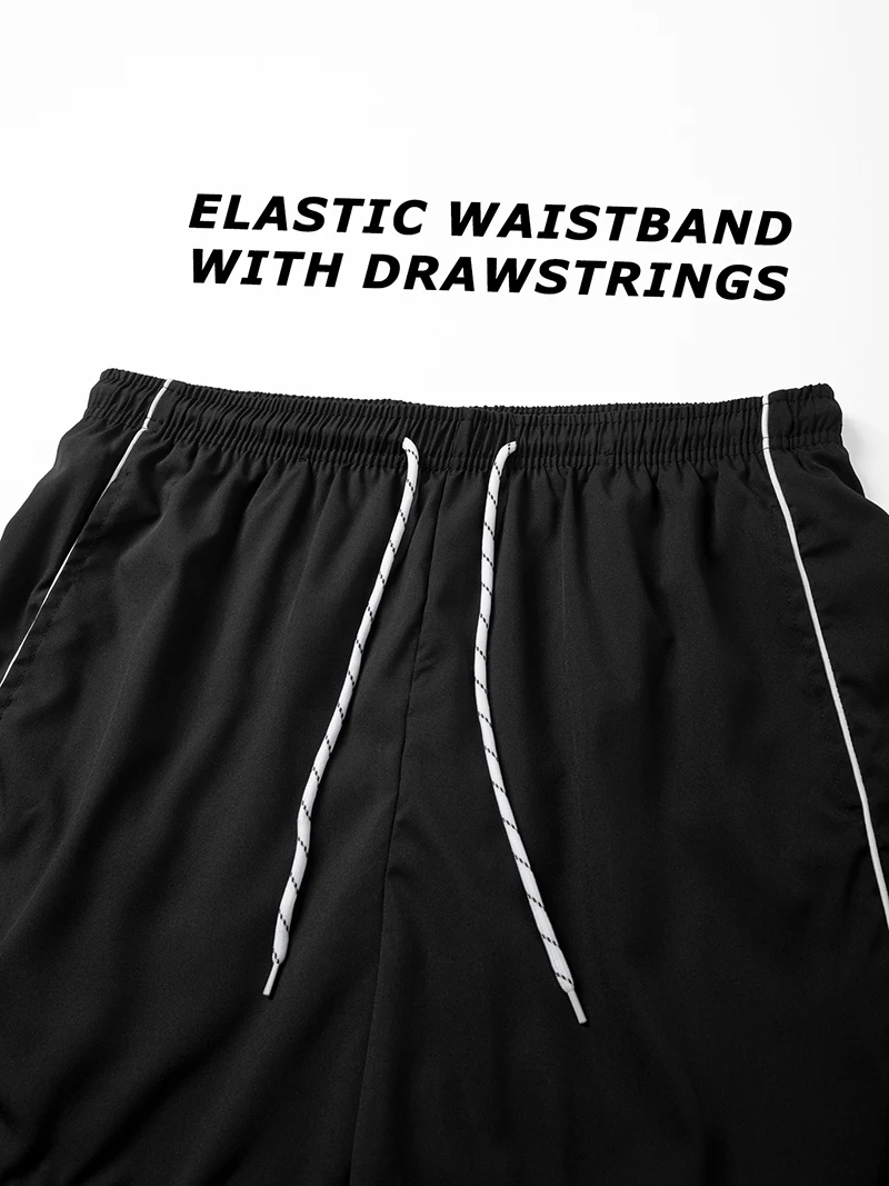 Men's Trendy Line Beach Shorts with Mesh Lining Summer Casual Board Shorts Quick Dry Swim Trunks with Side Pockets Bathing Suit image 3