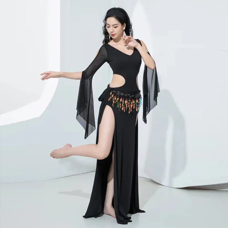 Saidi Competiton Robes Clothing Belly Dance Costume Dress Women New Folk Shaabi Baladi Training Dresses Oriental Performance