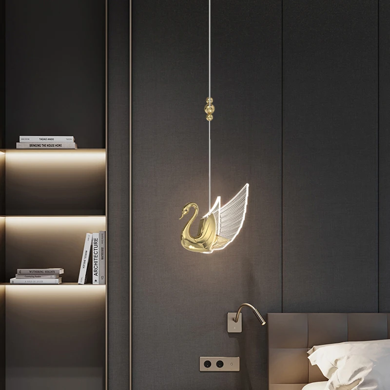 

Goose chandelier modern minimalist personality restaurant lamp bedside lamp Nordic Goose lighting staircase chandelier