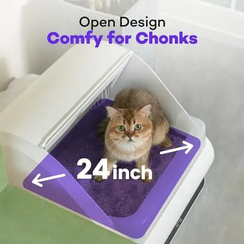(Upgraded) X5 Self Cleaning Cat Litter Box - Unique Open Top Split System - Automatic Litter Scooping Robot, Odor-Seal