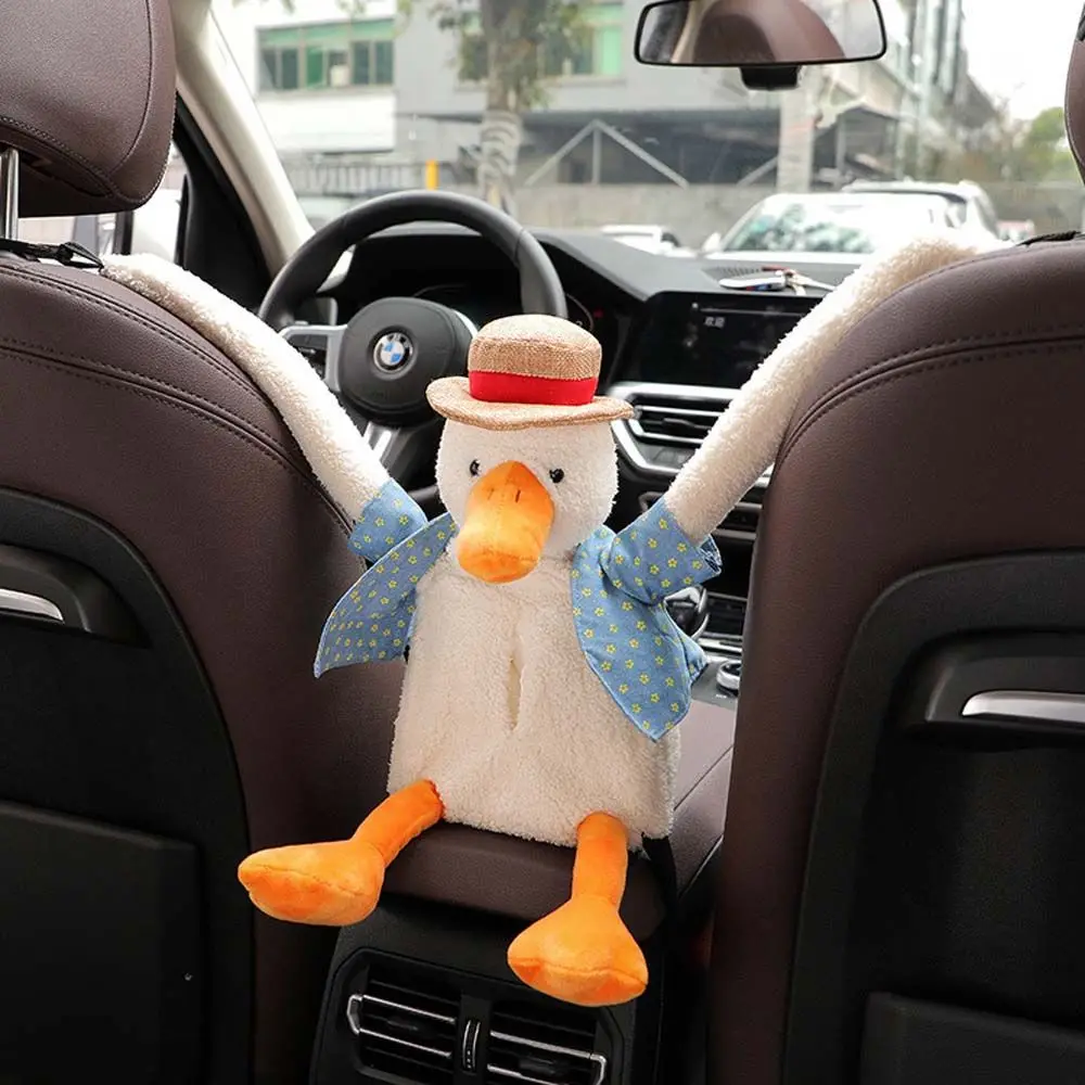 Soft Lovely With hook Home Napkin Holder Cartoon Hanging Car Drawer Box Pumping Paper Case Car Tissue Bag Duck Tissue Box