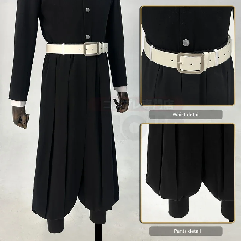 هولون أنيمي كامادو تانجرو أغاتسوما زينيتسو تأثيري حلي التطريز الأسود فريق موحدة بنطال مرن حزام كوس هالوين