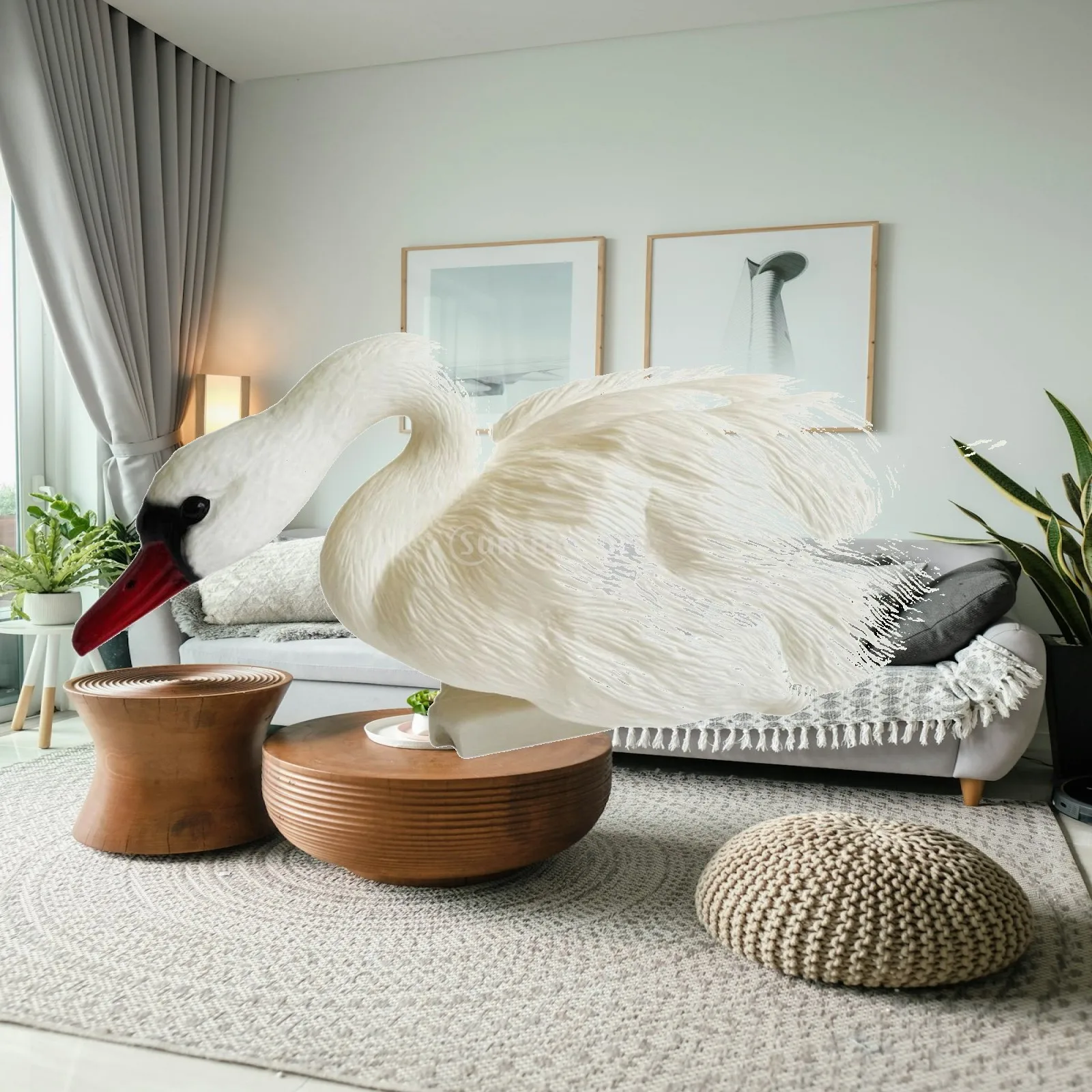 Swan Figurine Swimming Sculpture Garden Decor Floating Swan Decoy for Pond Fields