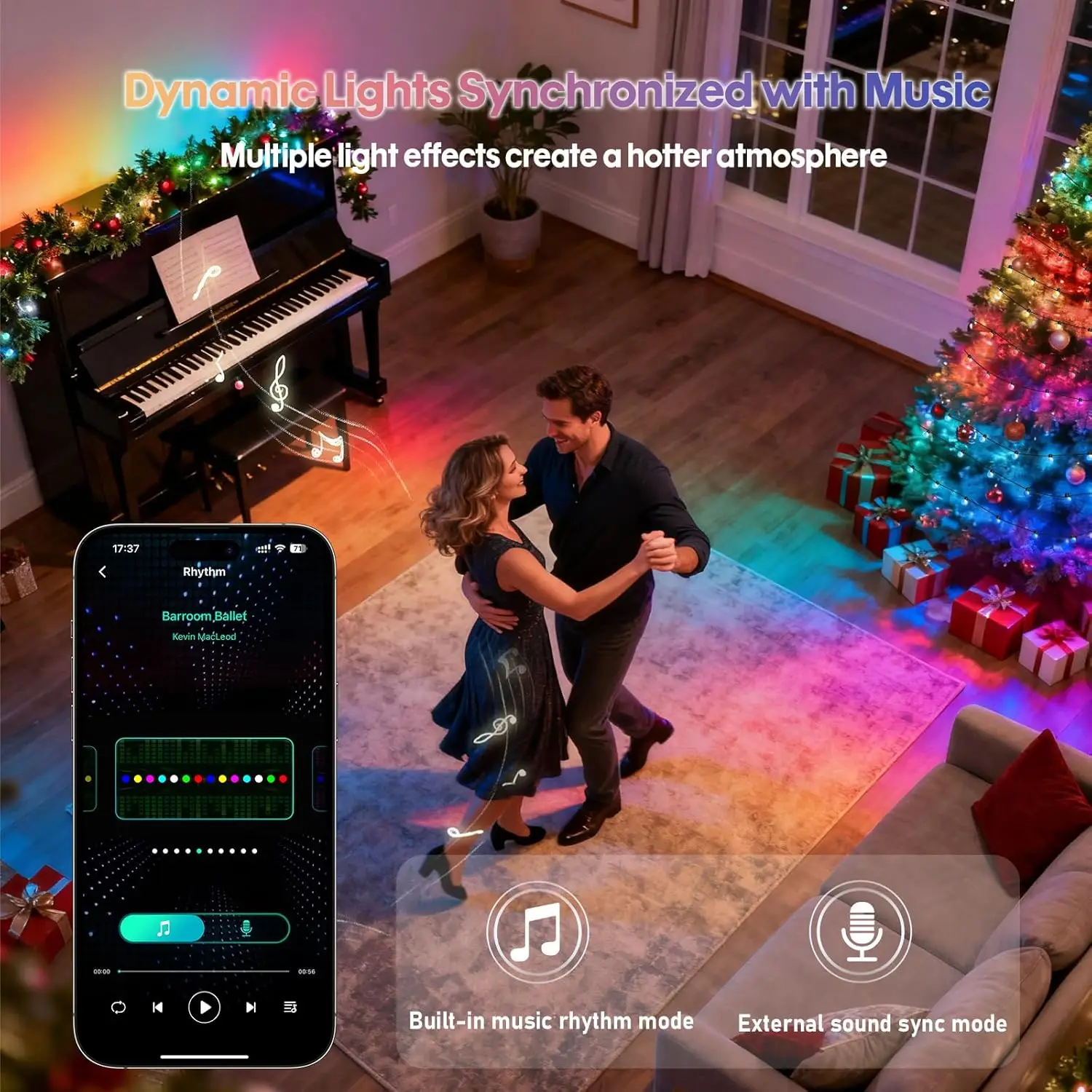 الذكية غلوب سلسلة أضواء 5/10 متر RGB اللون تغيير LED سلسلة الجنية أضواء التطبيق وجهاز التحكم عن بعد لحديقة حفلة زينة عيد الميلاد #6