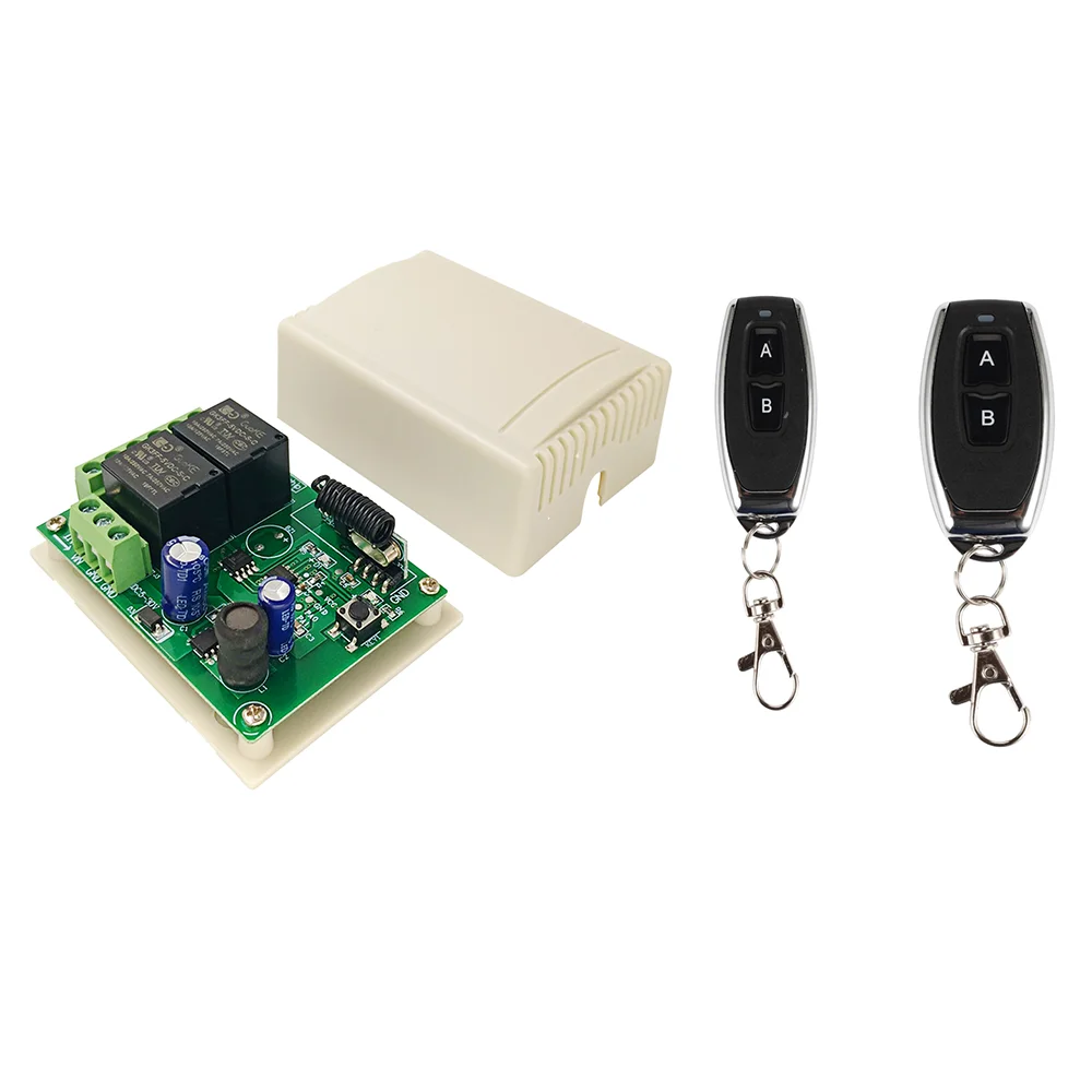 33Mhz DC 6V 12V 24V 2CH RF Relay Receiver Module Universal Wireless Remote Control For Garage Door Opener Controller